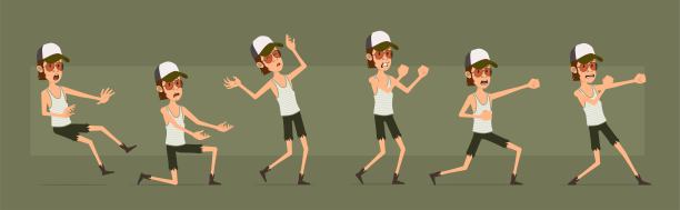 卡通可爱的潮男人物大向量集图片下载