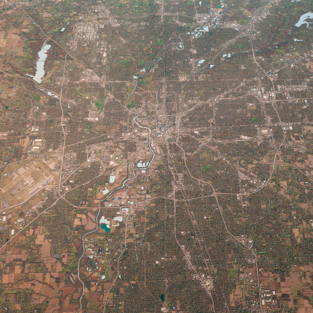 印第安纳波利斯印第安纳3D渲染地图颜色俯视图2019年11月图片下载