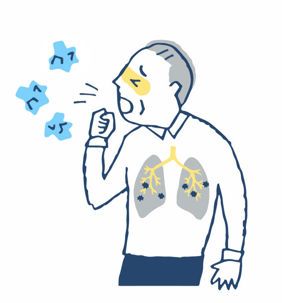 老人咳嗽肺部有病毒素材图片