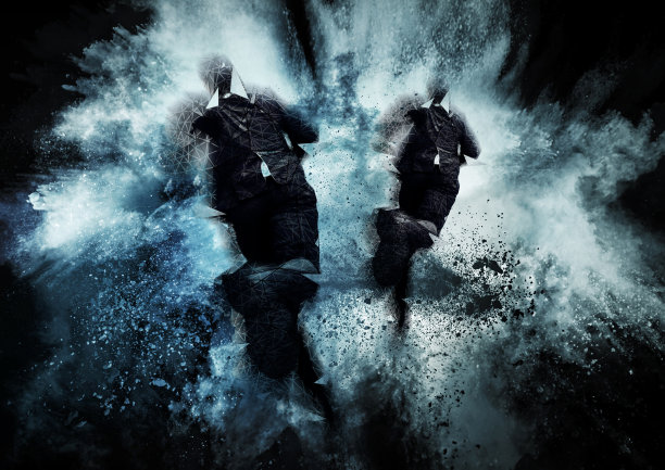 商人跳入爆炸的商业概念图片下载