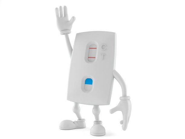 验孕试纸character with hand up图片下载