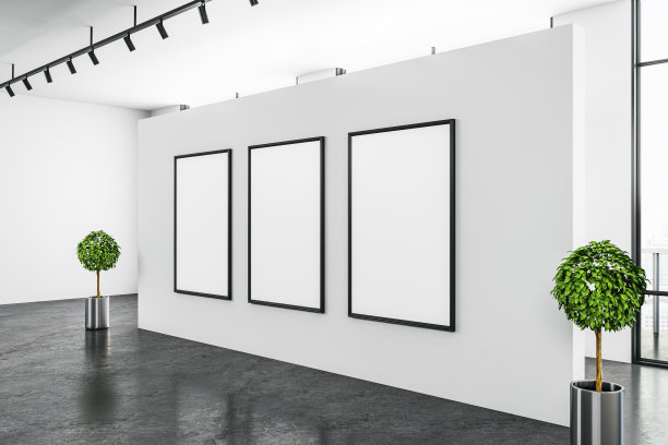 简约的白色画廊内部图片下载