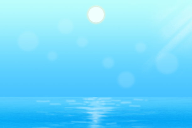 太阳和大海在晴朗的天空图片下载
