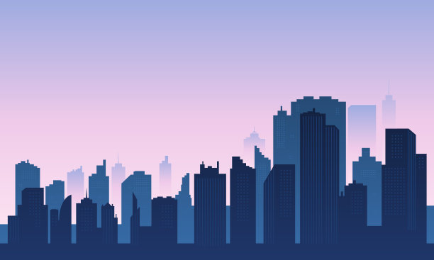 城市剪影在雾霾天气的下午。图片下载