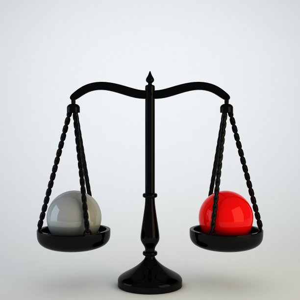 天秤和平衡-球体3D渲染图片下载