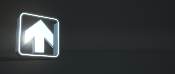 金属向上箭头在黑色背景图片下载