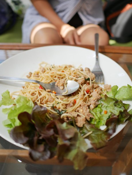 麻辣猪肉炒意大利面图片下载