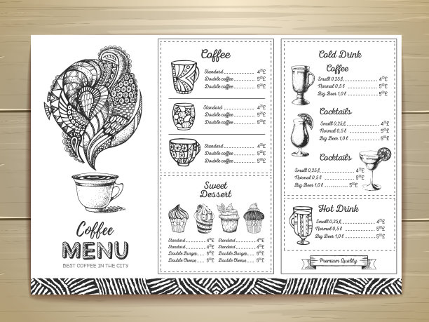 复古咖啡菜单设计图片下载