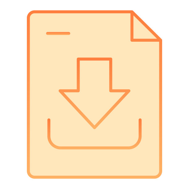 下载文档平面图标。下载文件矢量插图孤立在白色。保存文件渐变样式设计，设计为web和应用程序。Eps 10。图片下载
