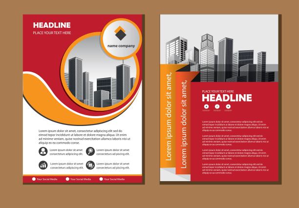 业务抽象向量模板。宣传册设计，涵盖现代布局，年度报告，海报，传单A4彩色三角形，几何形状的科技，科学，市场与灯光背景图片下载