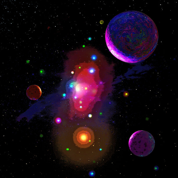 漂浮在外太空(艺术家概念)图片下载