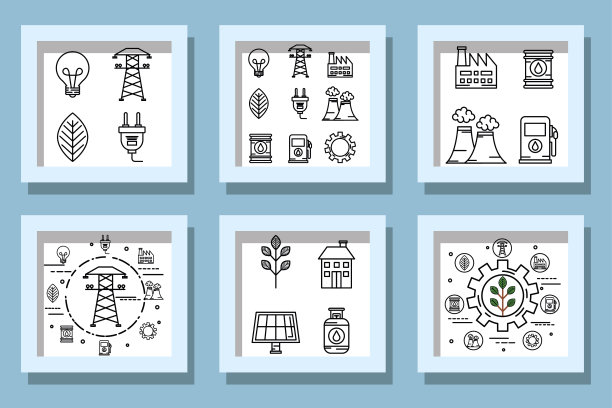 捆绑设计的生态友好图标图片下载