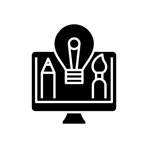 明亮的工作黑色图标，概念插图，矢量平面符号，象形符号图片下载