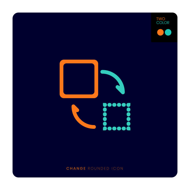 改变金钱两种颜色的平线和圆形图标插图图片下载