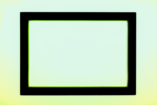 未来的发光框架与绿色的光效果和透明的中心图片下载