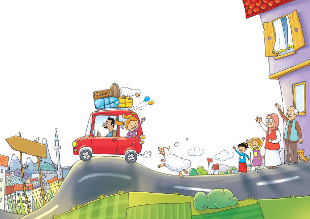 《幸福家庭:对客人说再见》快乐的告别。图片下载