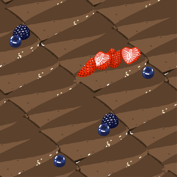 三角芝士蛋糕上覆盖着浆果的味道，有咖啡、可可或巧克力的味道。图片下载