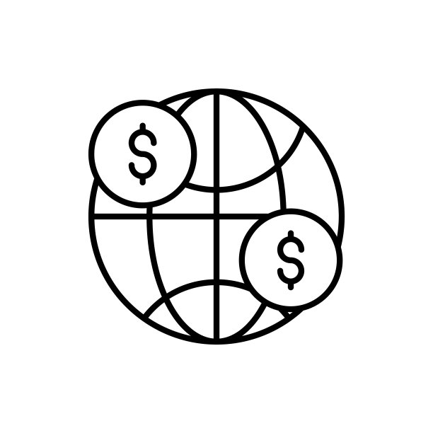 全球商业矢量图，带有彩色背景和投资图标的线条图片下载