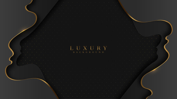 剪纸豪华金色背景与黑色金属纹理在3d抽象风格。图片下载