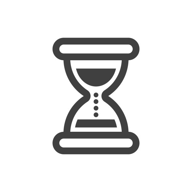 沙漏图标。简约的线性设计。孤立的矢量在白色的背景。图片下载