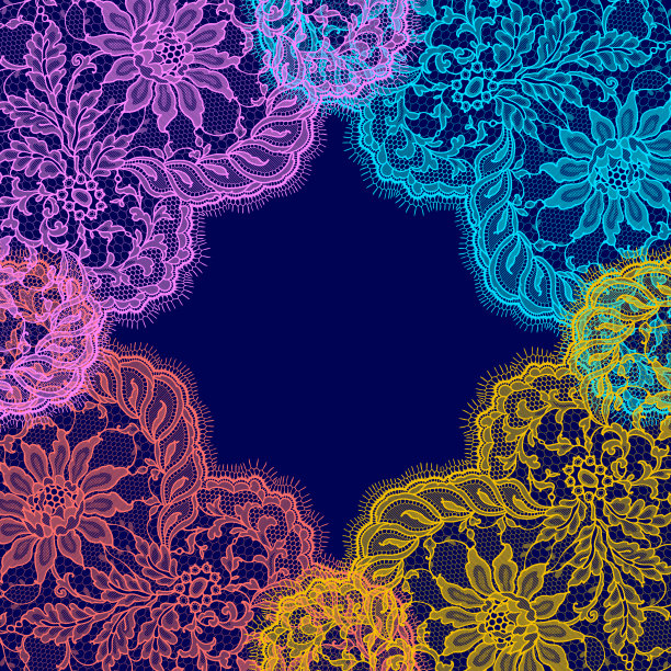 蕾丝向量框架经典风格素材图片