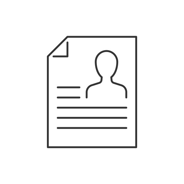 简历线图标在白色背景。矢量图图片下载