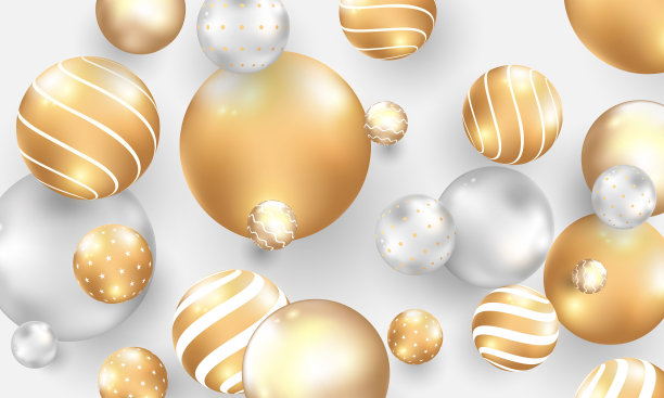 抽象背景与球。金和泡沫。图片下载