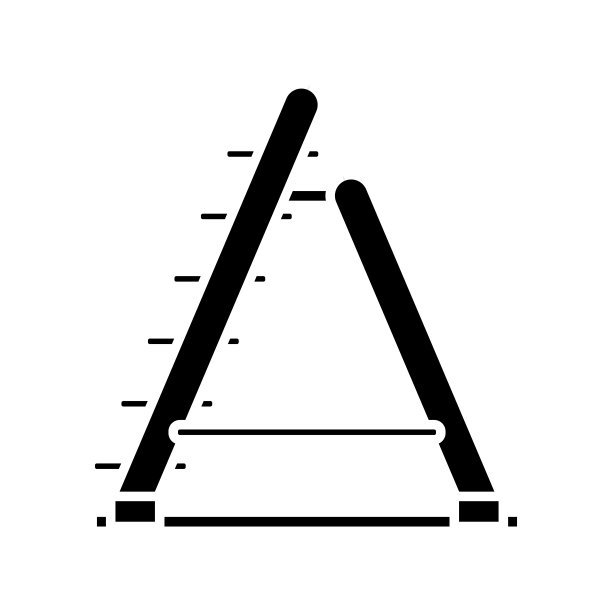 建筑阶梯黑色图标、概念插图、矢量平面符号、象形符号图片下载