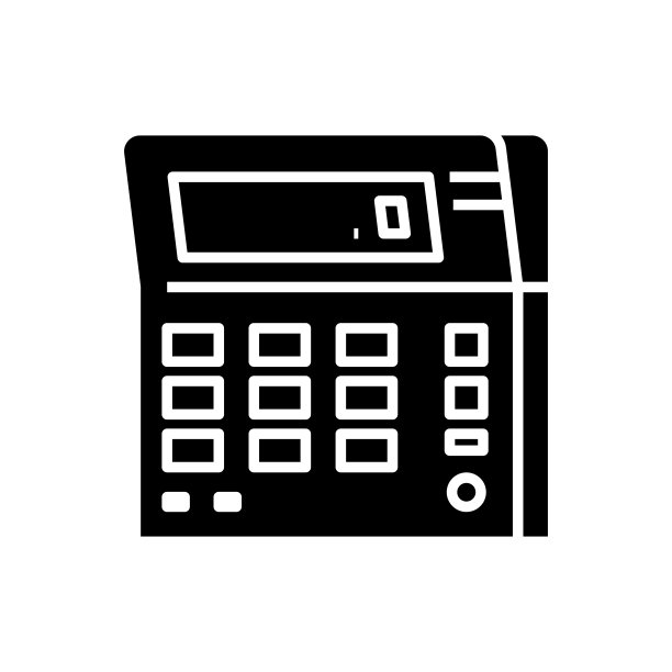 计算价格黑色图标，概念插图，矢量平面符号，象形符号图片下载