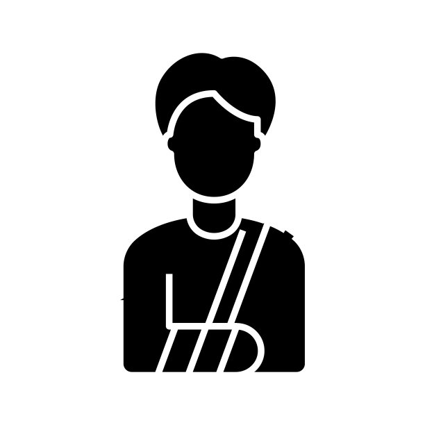 断臂黑色图标，概念插图，矢量平面符号，象形符号图片下载