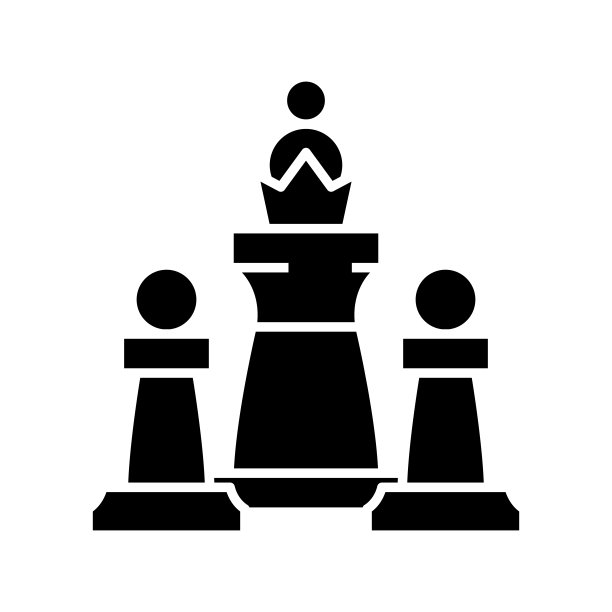 棋类游戏黑色图标、概念插图、矢量平面符号、象形符号图片下载