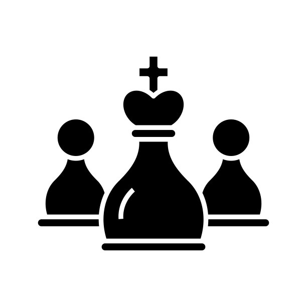 象棋黑色图标、概念插图、矢量平面符号、象形符号图片下载