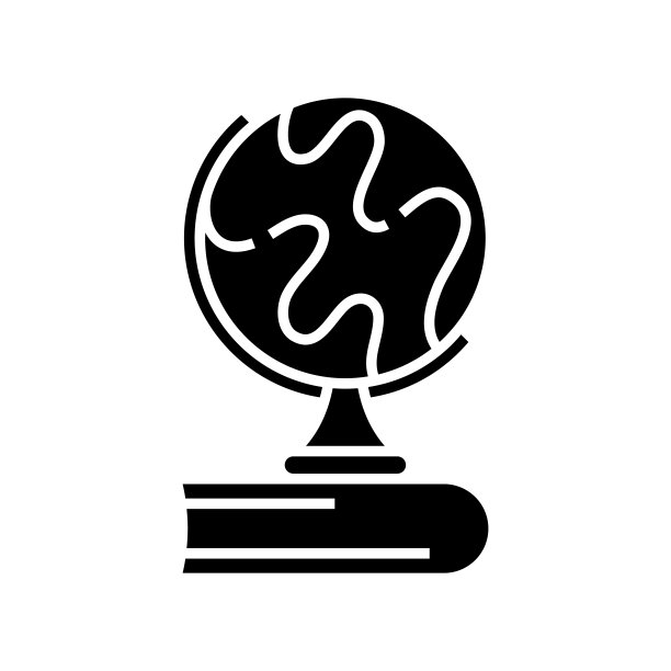 课堂地球黑色图标，概念插图，矢量扁平符号，标志图片下载