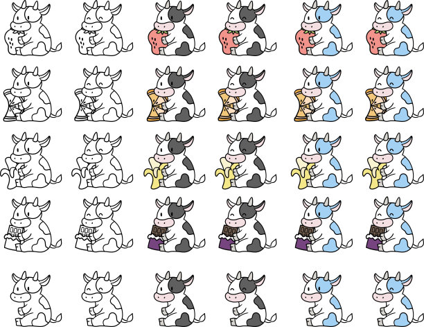 矢量插图的奶牛持有图片下载