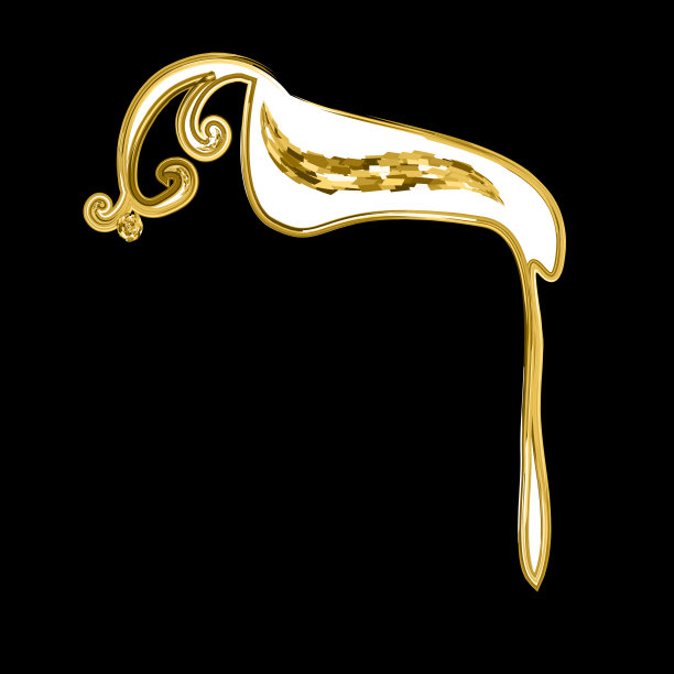 书法希伯来语字母表。装饰字体黄金。字母手画黄金。矢量插图在孤立的背景。图片下载