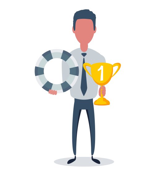 商人或职员。男性角色在时尚的简单风格与对象，平面矢量插图素材图片