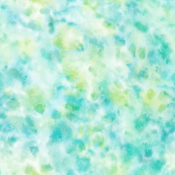 水彩绿松石抽象背景飞溅，滴。手绘纹理。无缝模式。水彩墨盒插图。设计图片下载