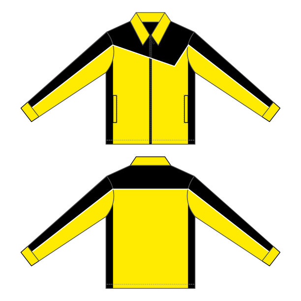 夹克设计向量与黄色/黑色的颜色。图片下载