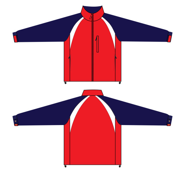 夹克设计向量与红色/海军蓝/白色的颜色。图片下载