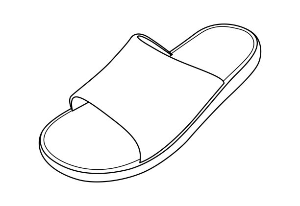 白色拖鞋鞋矢量模板图片下载