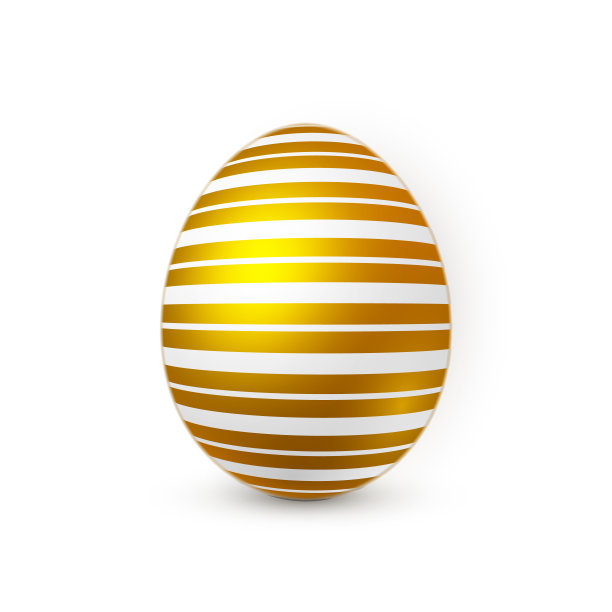 白色背景上的金色复活节彩蛋。为你设计的复活节彩蛋。矢量图图片下载