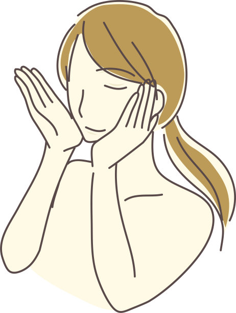 这张插图是一个女人在做皮肤护理。图片下载