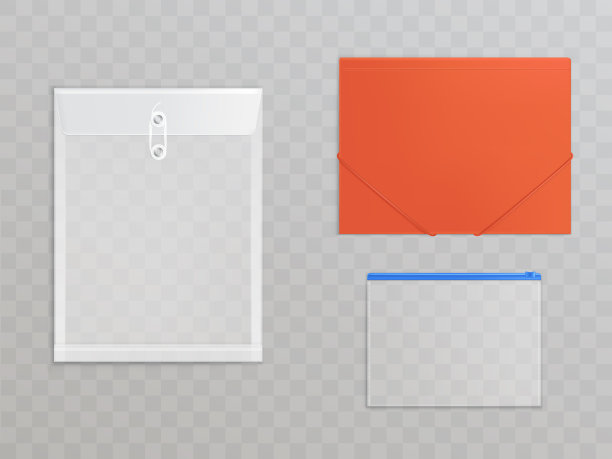 透明塑料矢量档——办公用品、文具图片下载
