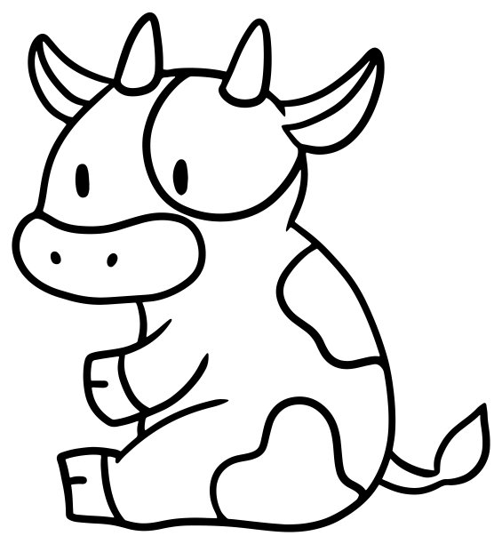 矢量插图的奶牛坐图片下载