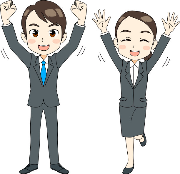 喜欢找工作的男女动漫元素图片下载