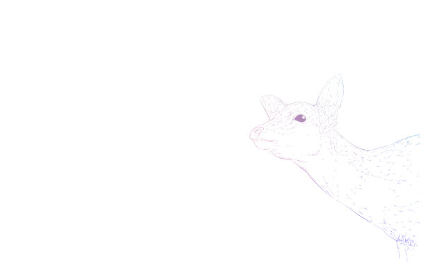 逼真的动物插图，彩虹色的鹿伸展他的脖子图片下载