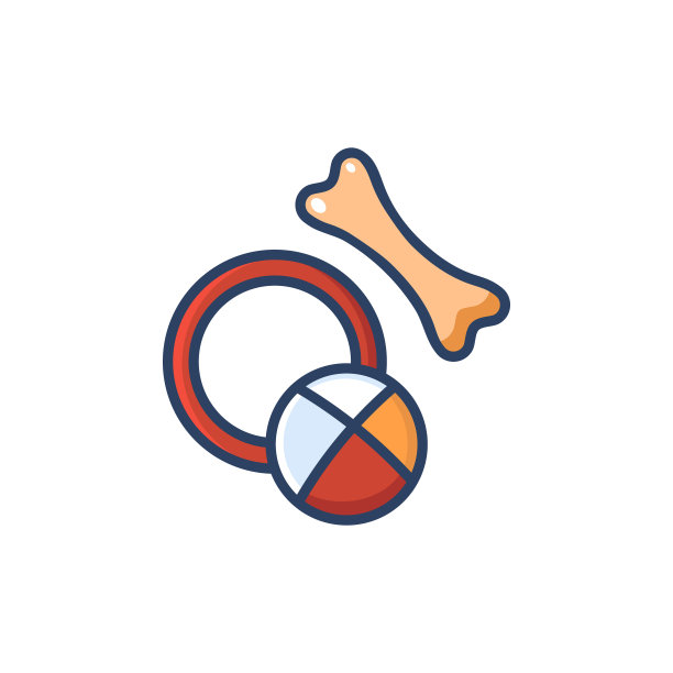 线条风格图标的玩具宠物。图片下载