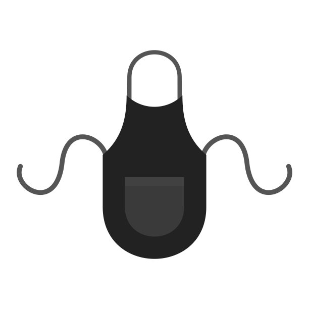 黑色厨房围裙。矢量插图。图片下载