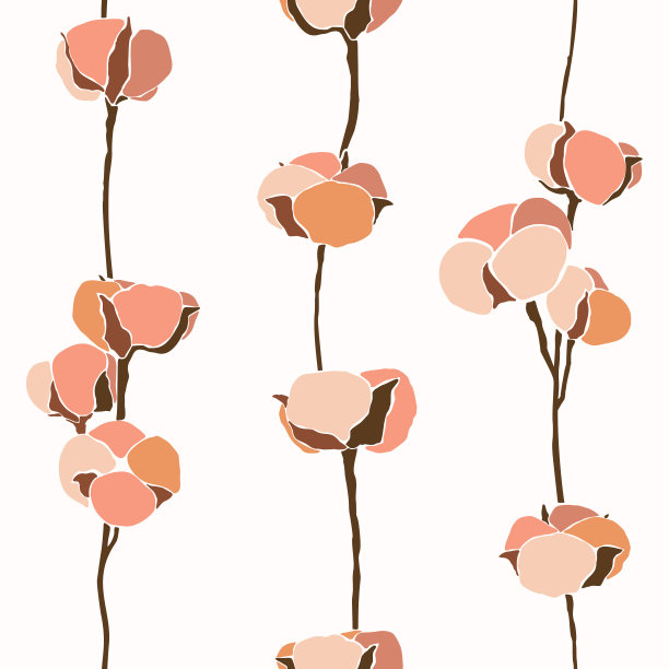 艺术拼贴的棉花无缝图案在极简主义的时尚风格。向量的背景图片下载