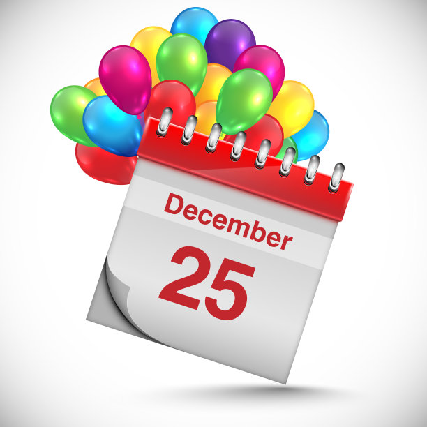 圣诞日历，矢量图片下载